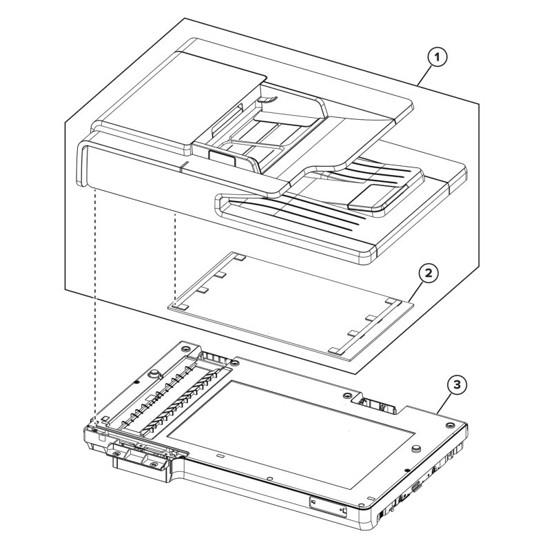 ADF and flatbed scanner – Imaging parts diagram - Xerox MX831se / MX831tse / MX833se / MX833tse / MX833xse