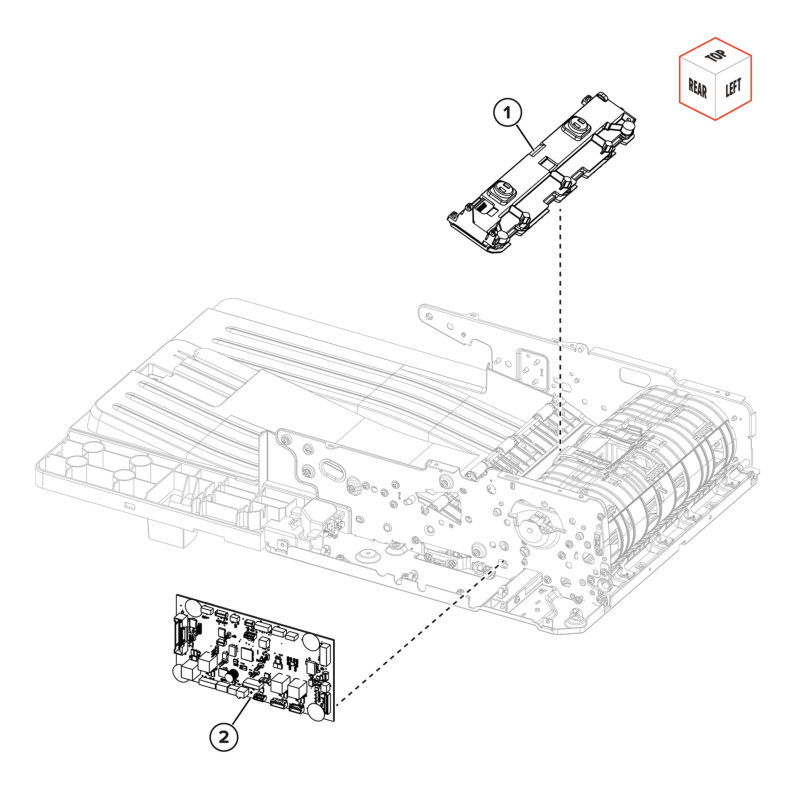 ADF and flatbed scanner – ADF electronics parts diagram - Xerox MX831se / MX831tse / MX833se / MX833tse / MX833xse