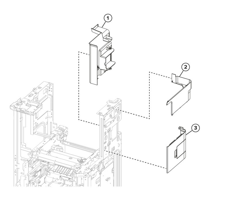 ADF and flatbed scanner – Right and rear flatbed covers parts diagram - Xerox MX831se / MX831tse / MX833se / MX833tse / MX833xse