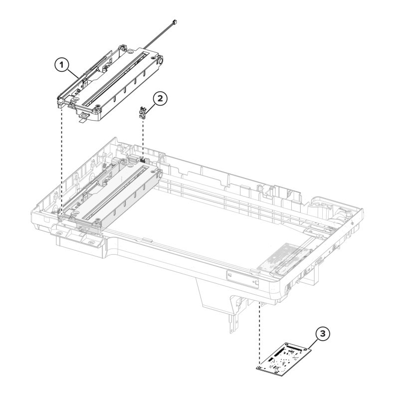 ADF and flatbed scanner – Flatbed scanner electronics parts diagram - Xerox MX831se / MX831tse / MX833se / MX833tse / MX833xse