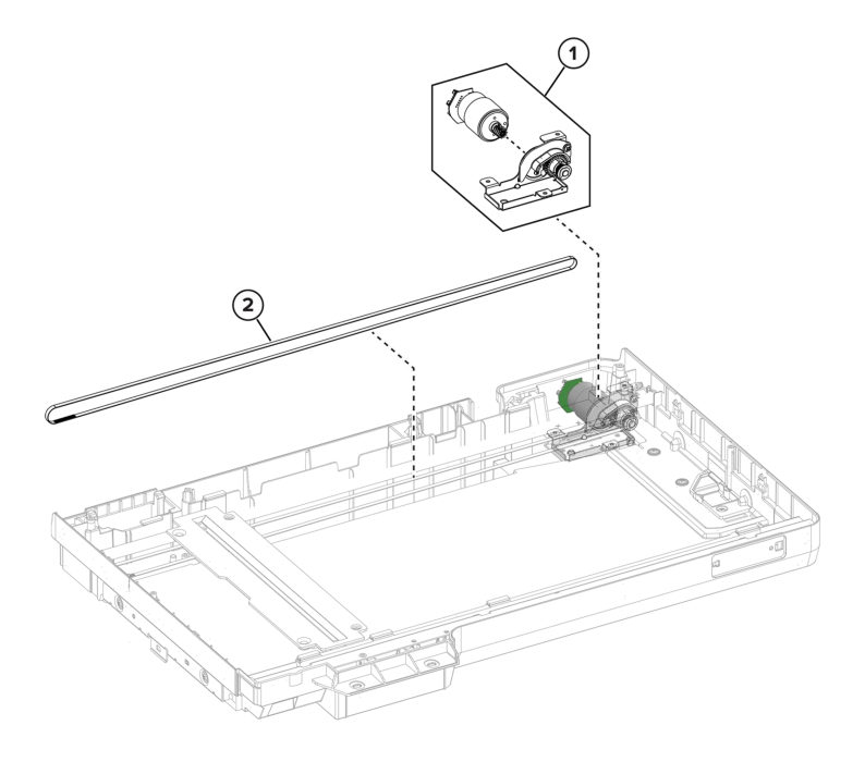 ADF and flatbed scanner – Flatbed scanner drive components parts diagram - Xerox MX831se / MX831tse / MX833se / MX833tse / MX833xse