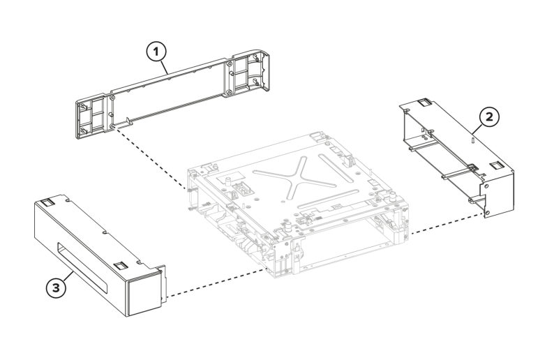 Input options – Optional 550-sheet tray assemblies – 550-sheet tray covers parts diagram - Xerox MX831se / MX831tse / MX833se / MX833tse / MX833xse