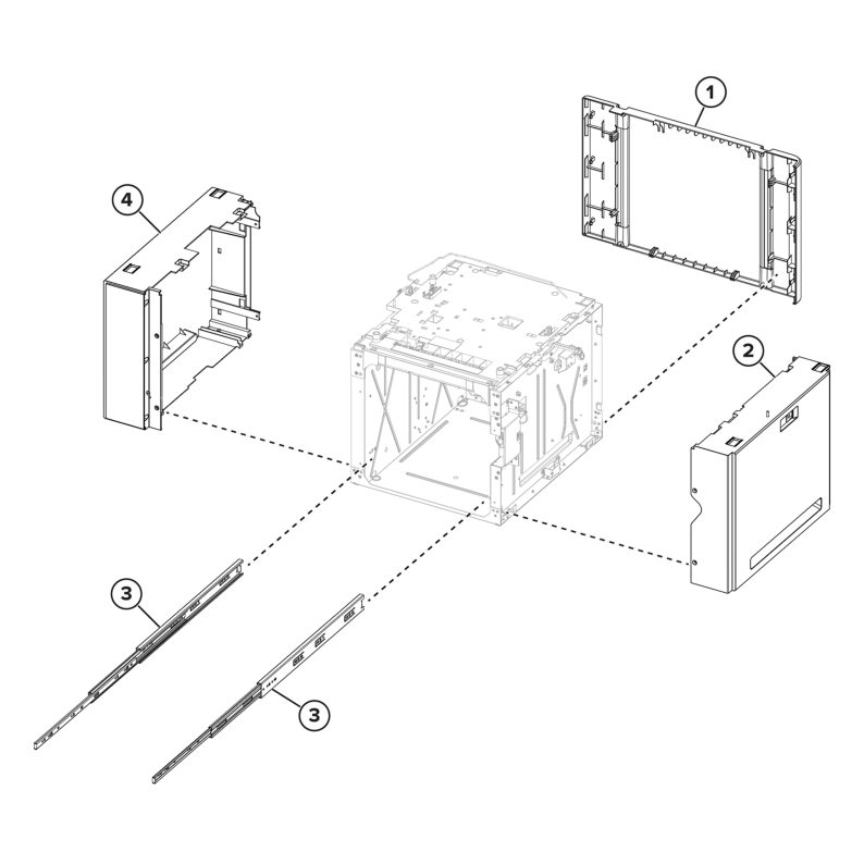 Input options – Optional 2100-sheet tray assemblies – 2100-sheet tray covers parts diagram - Xerox MX831se / MX831tse / MX833se / MX833tse / MX833xse