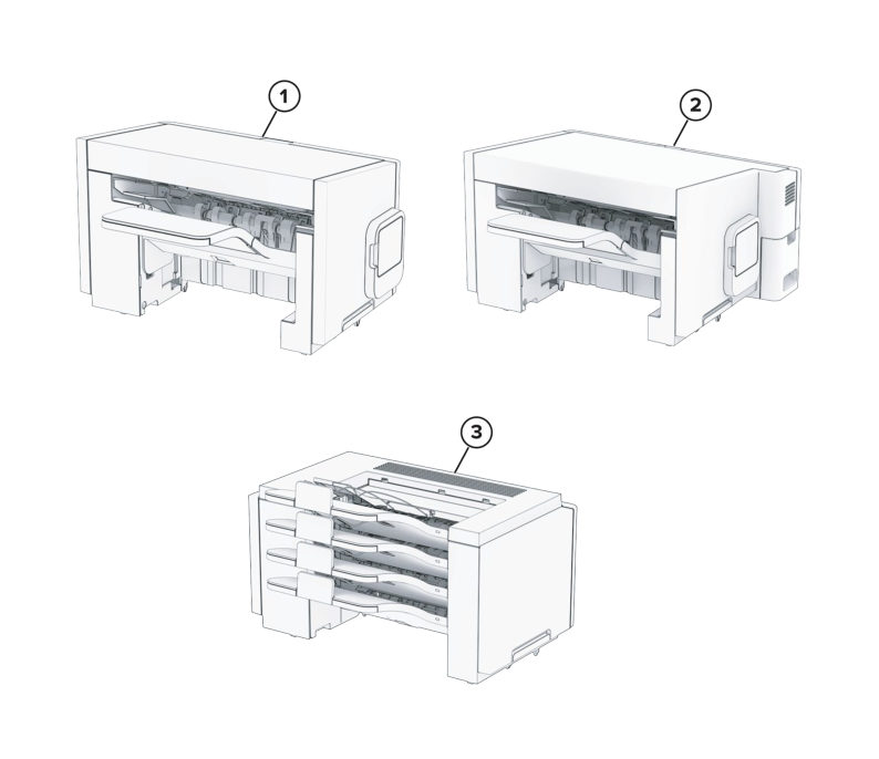 Output options – Optional bins parts diagram - Xerox MX831se / MX831tse / MX833se / MX833tse / MX833xse