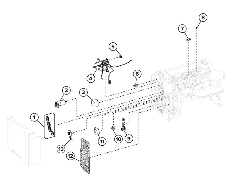 Output options – Staple finisher assemblies – Staple finisher assembly 2 parts diagram - Xerox MX831se / MX831tse / MX833se / MX833tse / MX833xse