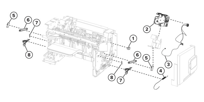 Output options – Staple finisher assemblies – Staple finisher assembly 3 parts diagram - Xerox MX831se / MX831tse / MX833se / MX833tse / MX833xse
