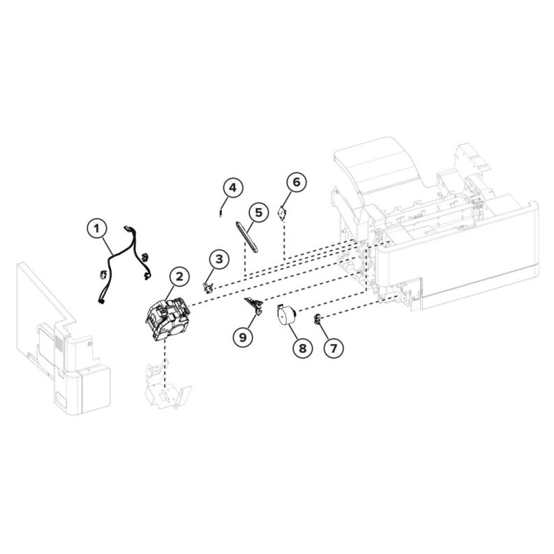 Output options – Staple, hole punch finisher assemblies – Staple, hole punch finisher assembly 5 parts diagram - Xerox MX831se / MX831tse / MX833se / MX833tse / MX833xse
