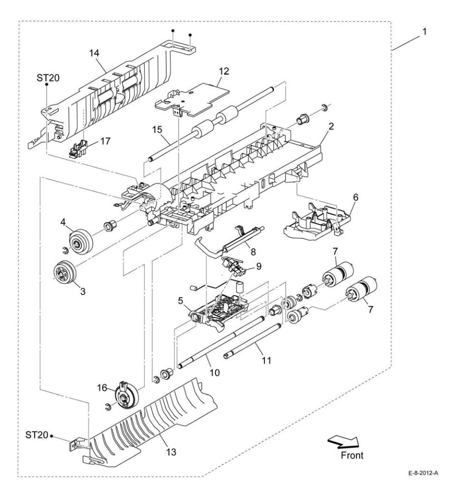 PL 10.2 Option Feeder (2/3) parts diagram - Xerox VersaLink B600 / B605 / B610 / B615