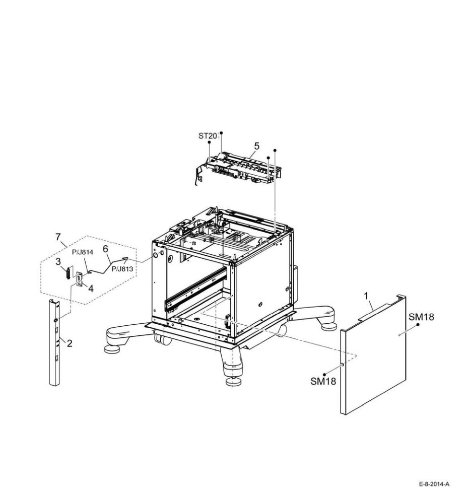 PL 11.1 HCF Front-Right parts diagram - Xerox VersaLink B600 / B605 / B610 / B615
