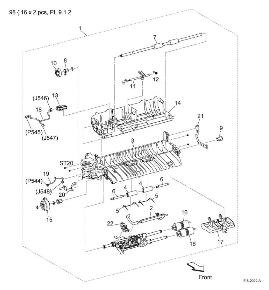 PL 15.2 Registration (2/2) parts diagram - Xerox VersaLink B600 / B605 / B610 / B615
