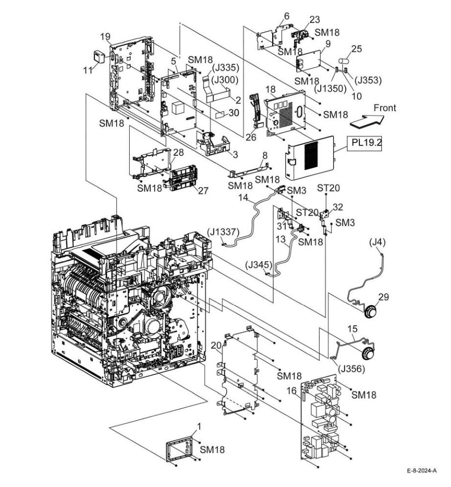 PL 18.1 Electrical (B605/B615) (1/4) parts diagram - Xerox VersaLink B600 / B605 / B610 / B615