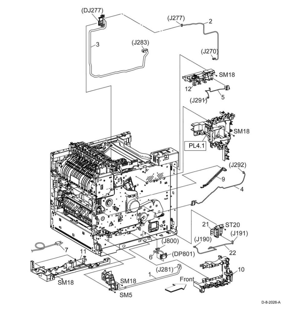 PL 18.3 Electrical (B605/B615) (3/4) parts diagram - Xerox VersaLink B600 / B605 / B610 / B615