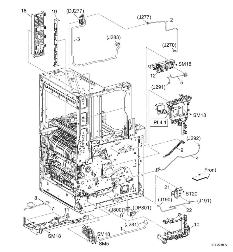 PL 18.7 Electrical (B615_Tall) (3/4) parts diagram - Xerox VersaLink B600 / B605 / B610 / B615