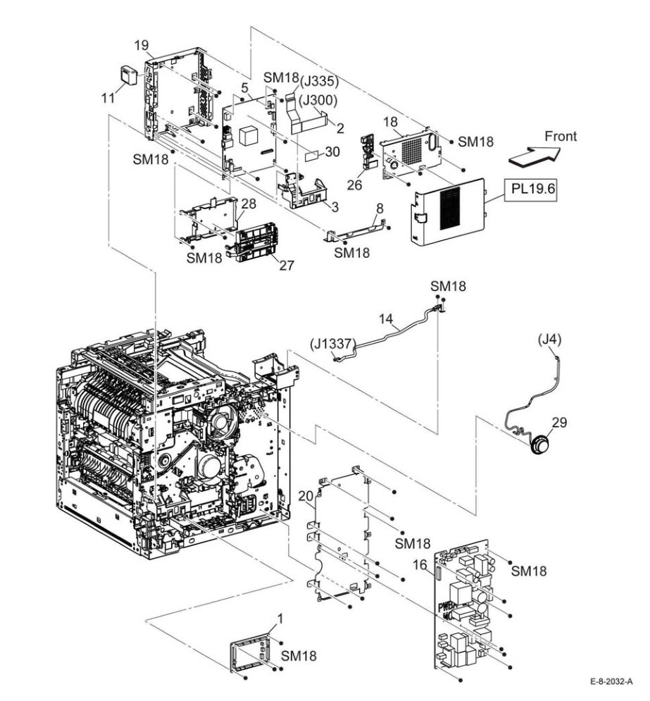 PL 18.9 Electrical (B600/B610) (1/4) parts diagram - Xerox VersaLink B600 / B605 / B610 / B615