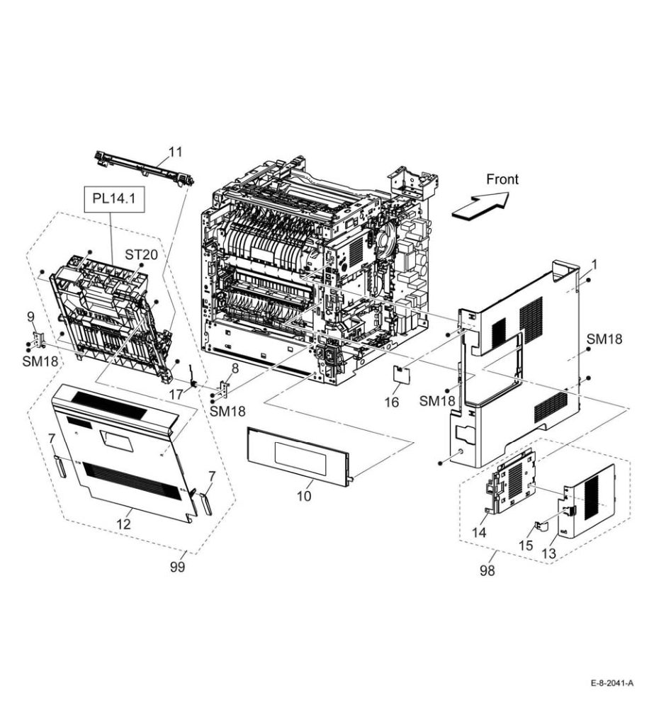 PL 19.6 Cover (B600/B610) (2/2) parts diagram - Xerox VersaLink B600 / B605 / B610 / B615