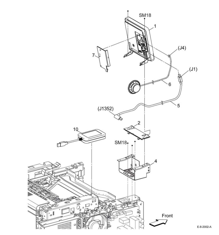 PL 1.2 UI (B600/B610) parts diagram - Xerox VersaLink B600 / B605 / B610 / B615