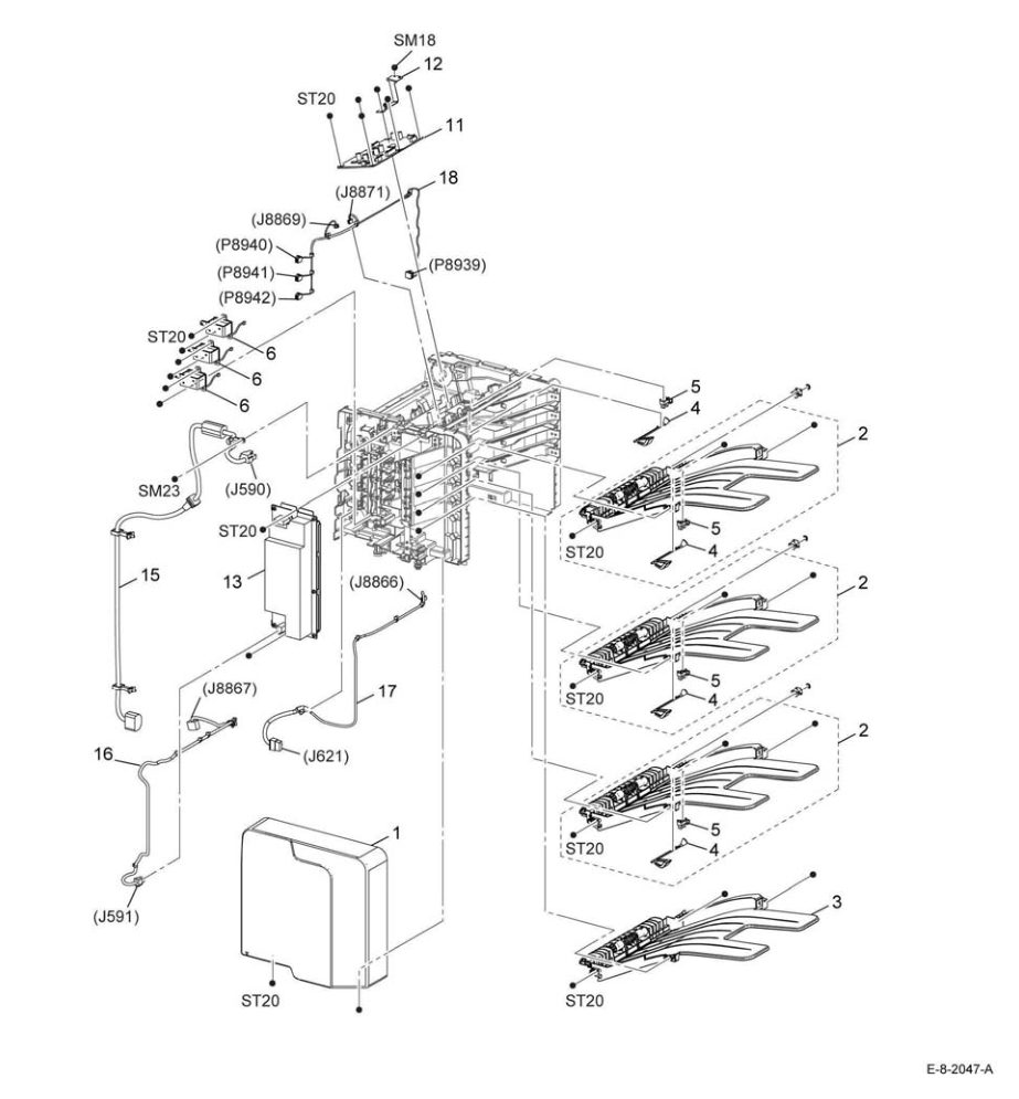 PL 20.1 Mailbox parts diagram - Xerox VersaLink B600 / B605 / B610 / B615