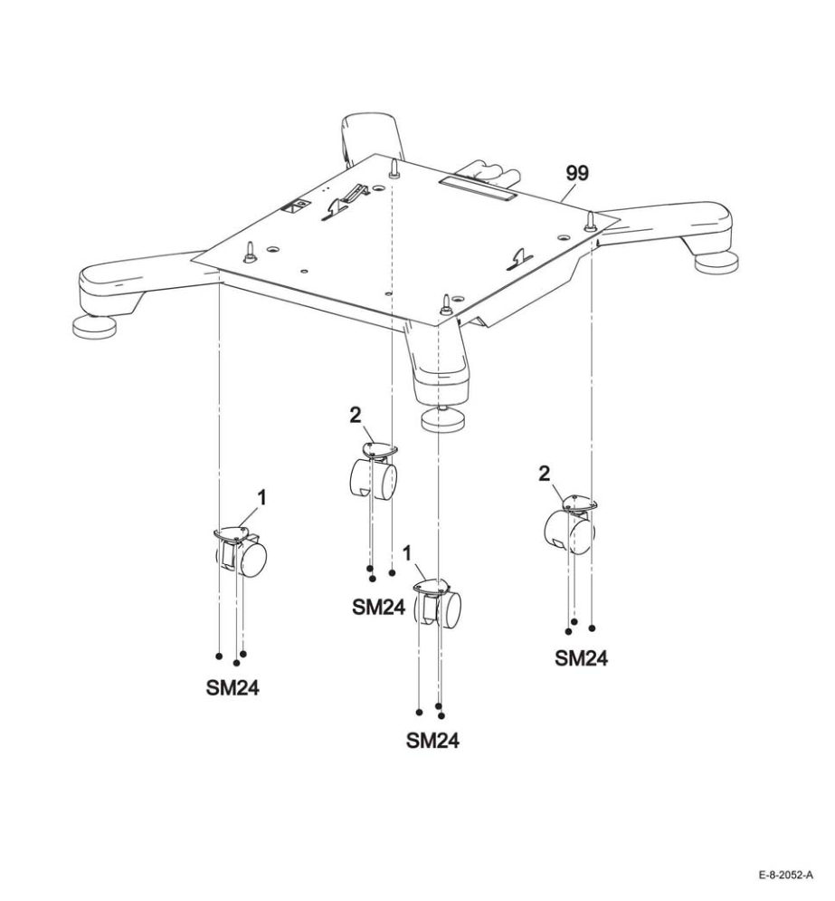 PL 30.2 Caster parts diagram - Xerox VersaLink B600 / B605 / B610 / B615