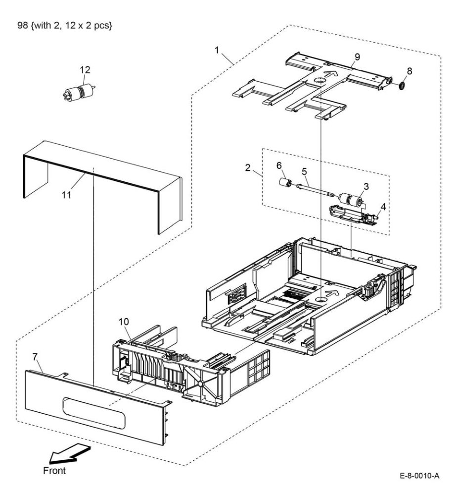 PL 9.1 Tray parts diagram - Xerox VersaLink B600 / B605 / B610 / B615