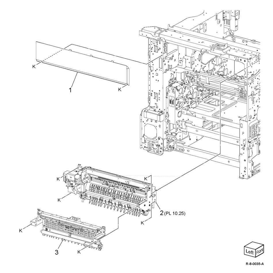 PL 10.15 Exit 2 Transport Components parts diagram - Xerox AltaLink B8145 / B8155 / B8170 / C8130