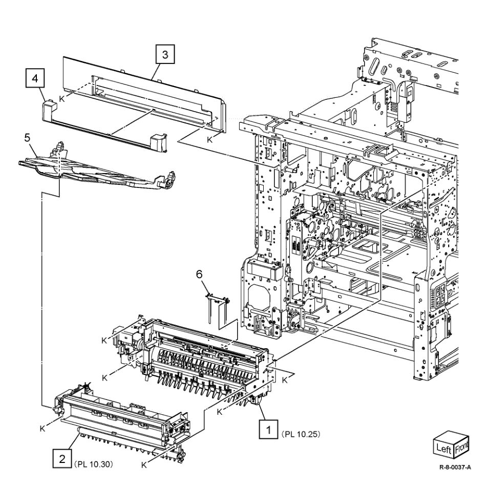 PL 10.20 Face Up Tray Assembly parts diagram - Xerox AltaLink B8145 / B8155 / B8170 / C8130