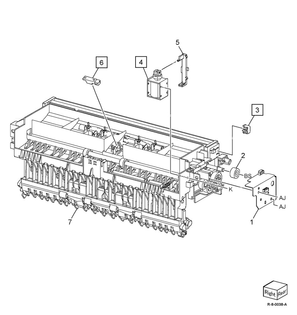 PL 10.30 Face Up Chute Assembly parts diagram - Xerox AltaLink B8145 / B8155 / B8170 / C8130