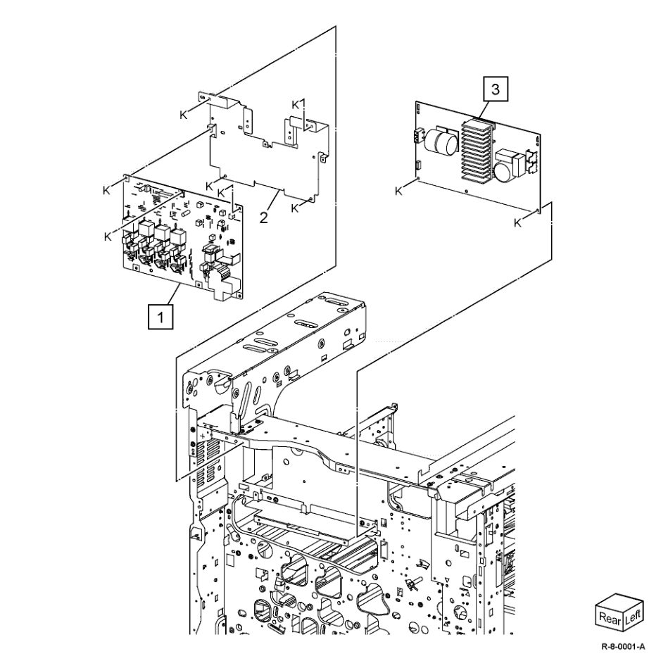 PL 1.05 Electrical - Rear (1 of 3) parts diagram - Xerox AltaLink B8145 / B8155 / B8170 / C8130