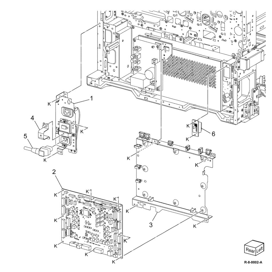 PL 1.10 Electrical - Rear (2 of 3) parts diagram - Xerox AltaLink B8145 / B8155 / B8170 / C8130