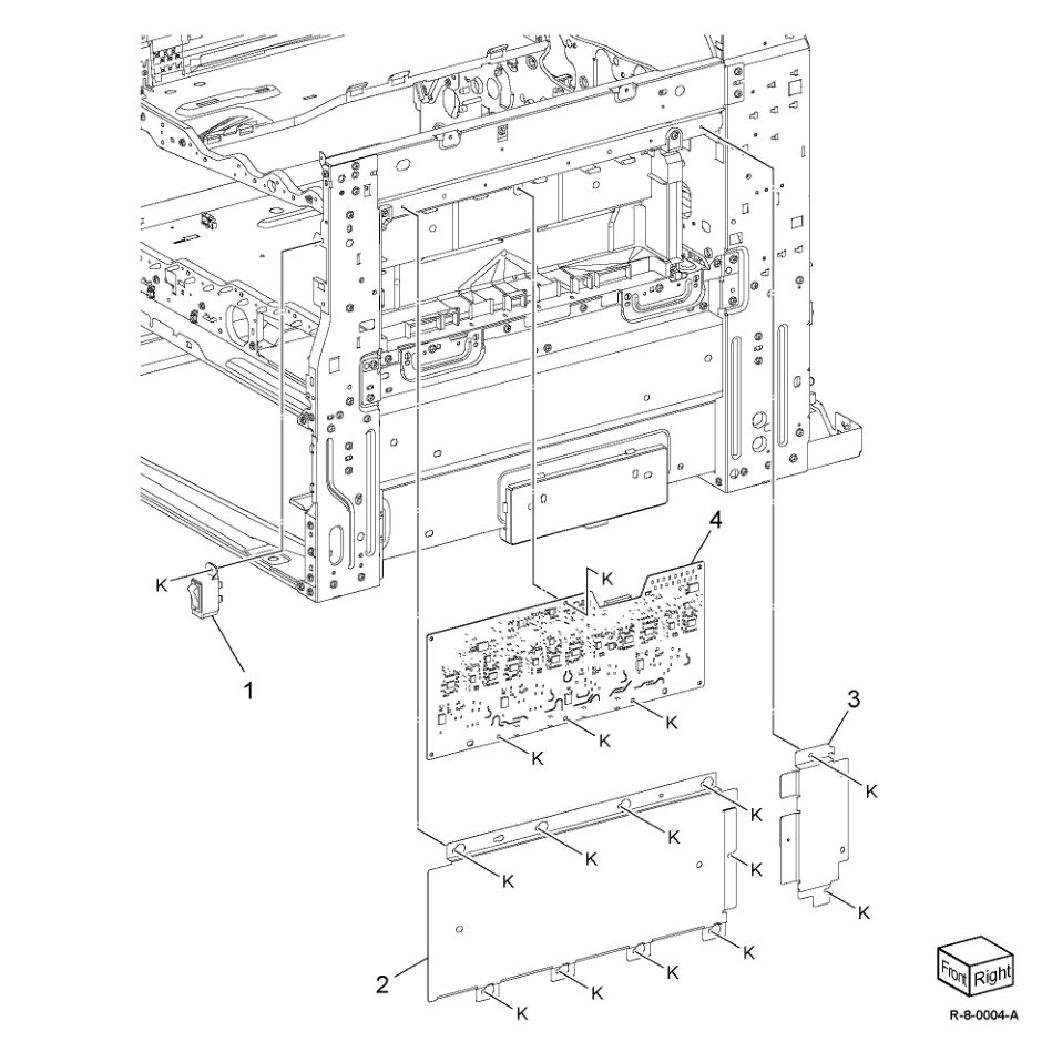 PL 1.20 Electrical - Front/Right parts diagram - Xerox AltaLink B8145 / B8155 / B8170 / C8130