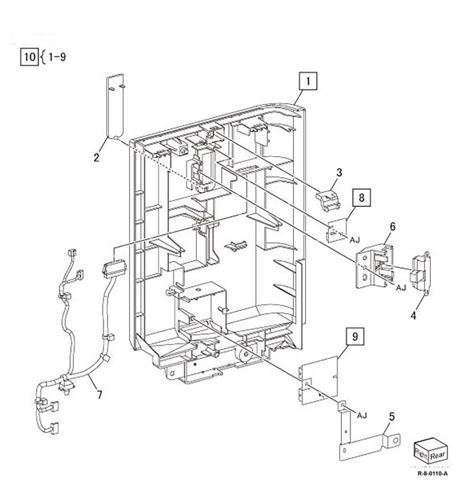 PL 28.25 Front Left Cover Compartment parts diagram - Xerox AltaLink B8145 / B8155 / B8170 / C8130