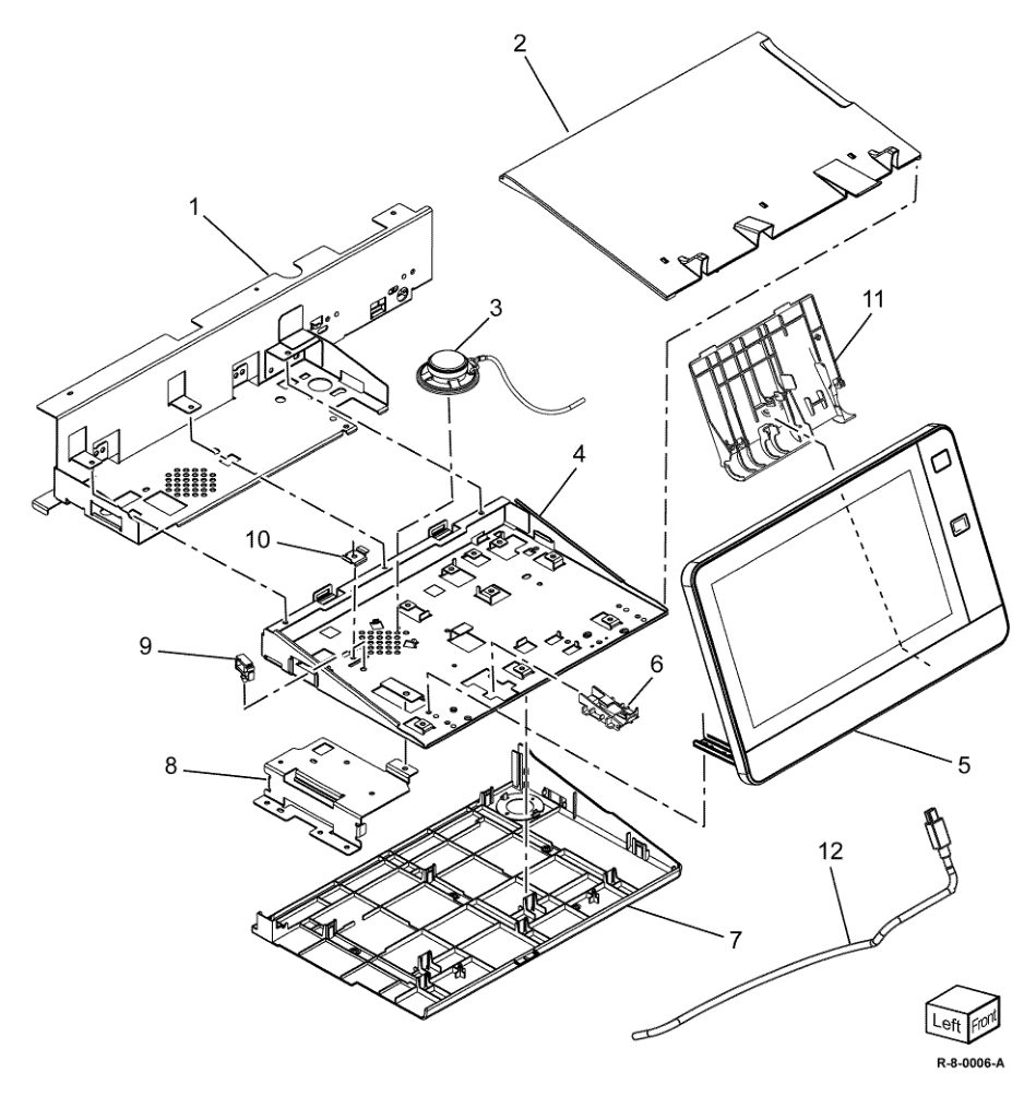 PL 2.10 User Interface (B8170) parts diagram - Xerox AltaLink B8145 / B8155 / B8170 / C8130