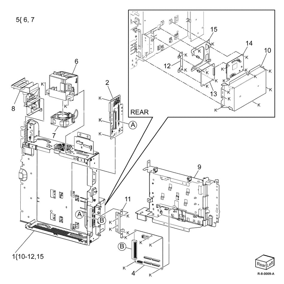 PL 3.15 Video Contact Chassis Assembly parts diagram - Xerox AltaLink B8145 / B8155 / B8170 / C8130