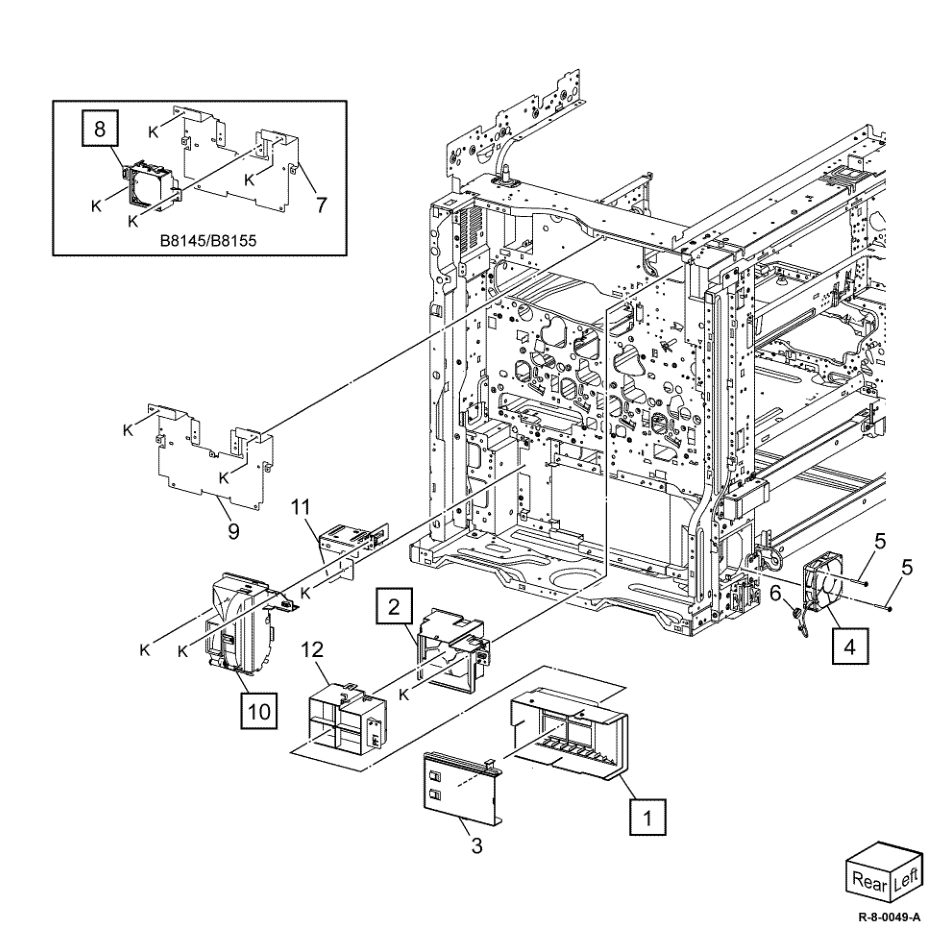 PL 40.15 NOHAD (rear) parts diagram - Xerox AltaLink B8145 / B8155 / B8170 / C8130