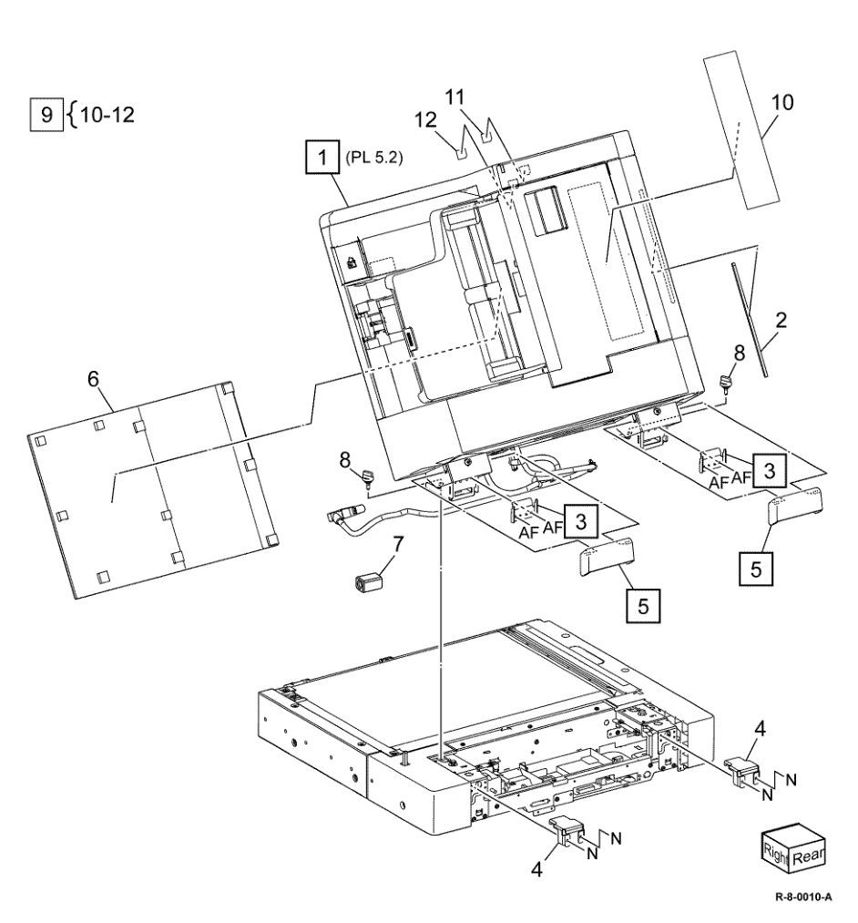PL 5.1 DADF Component (250) (B8170) parts diagram - Xerox AltaLink B8145 / B8155 / B8170 / C8130