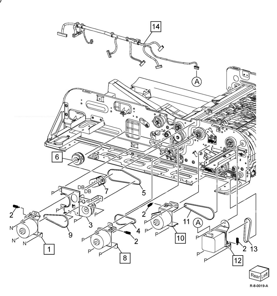 PL 5.10 Drive Component (250) (B8170) parts diagram - Xerox AltaLink B8145 / B8155 / B8170 / C8130