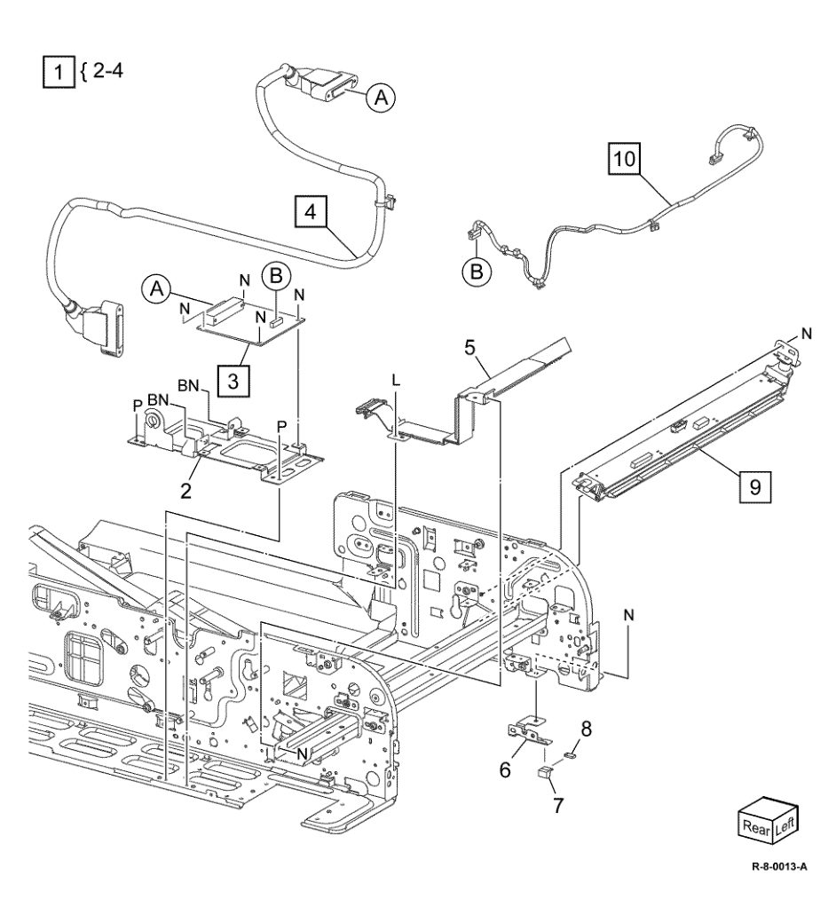 PL 5.4 DCDC PWB (250) (B8170) parts diagram - Xerox AltaLink B8145 / B8155 / B8170 / C8130