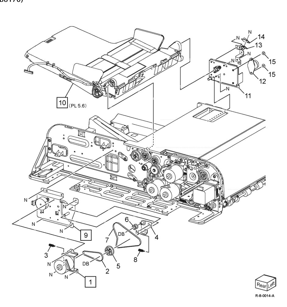 PL 5.5 Document Tray, Tray Feed (250)(B8170) parts diagram - Xerox AltaLink B8145 / B8155 / B8170 / C8130