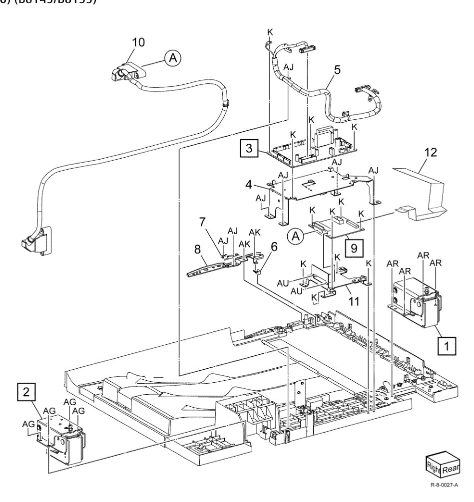 PL 5.53 DADF Base Frame Assembly (130) (B8145/B8155) parts diagram - Xerox AltaLink B8145 / B8155 / B8170 / C8130