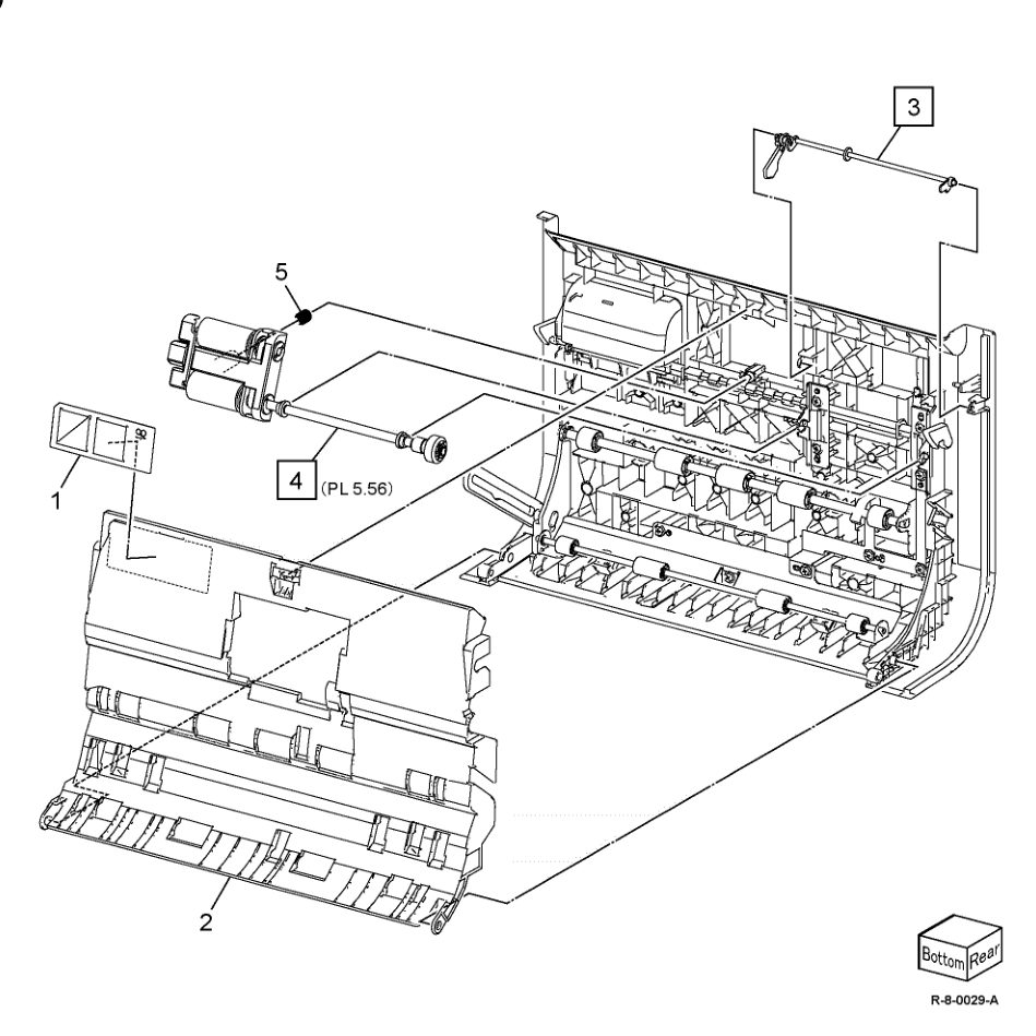 PL 5.55 Top Cover (130) (B8145/B8155) parts diagram - Xerox AltaLink B8145 / B8155 / B8170 / C8130