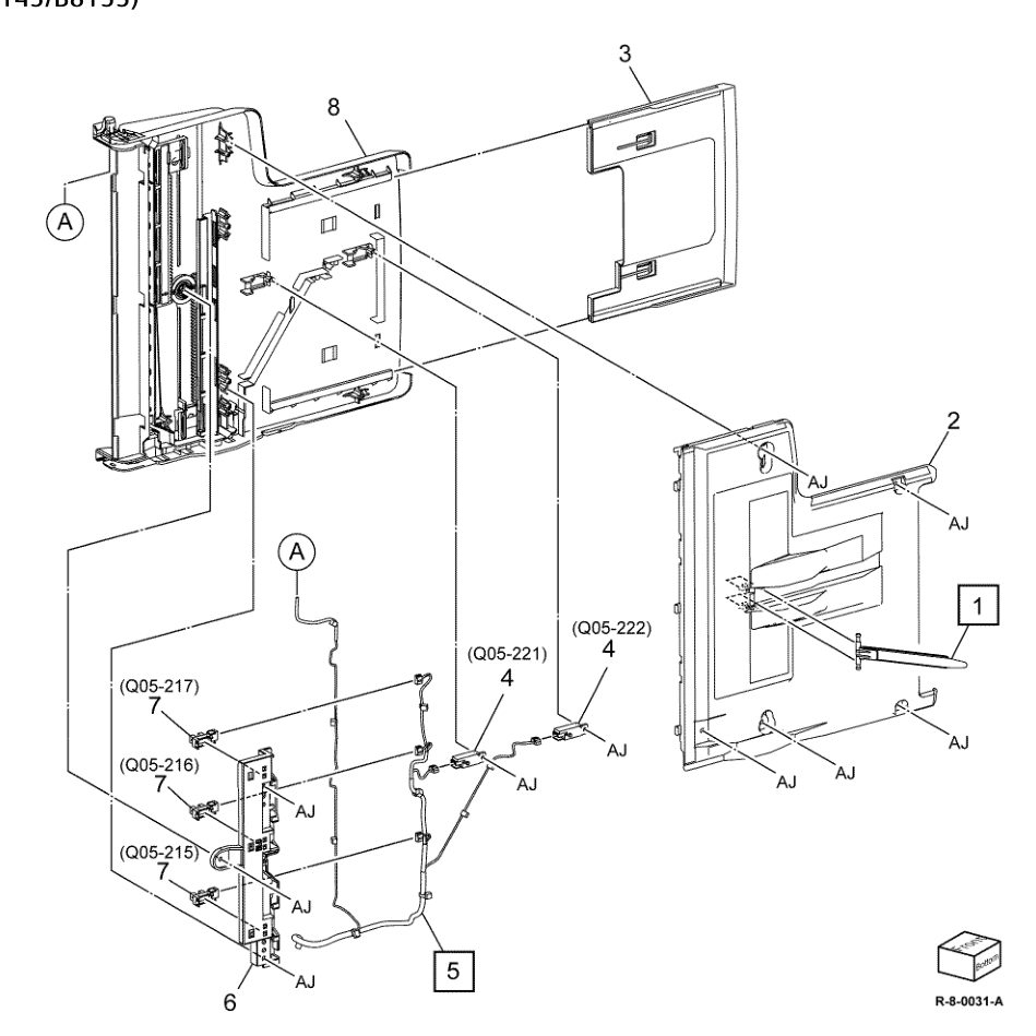 PL 5.57 DADF Document Tray (130) (B8145/B8155) parts diagram - Xerox AltaLink B8145 / B8155 / B8170 / C8130