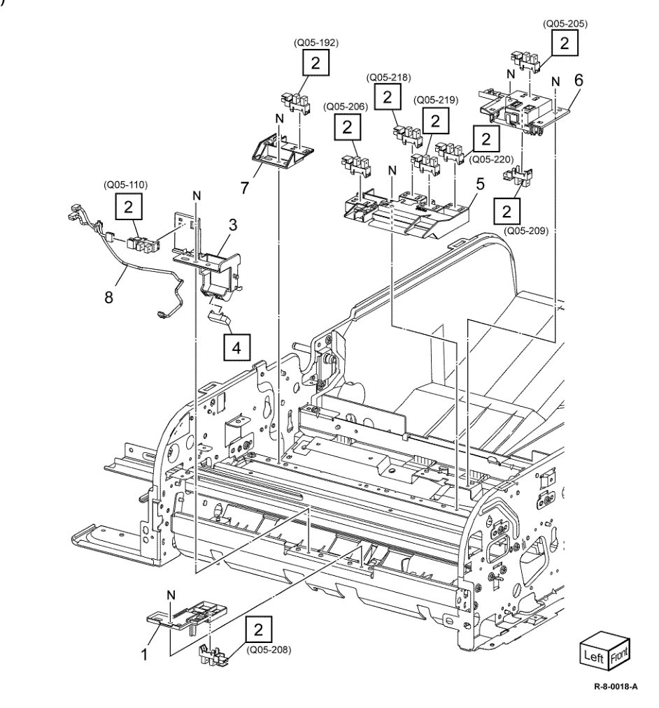 PL 5.9 Sensor Component (250) (B8170) parts diagram - Xerox AltaLink B8145 / B8155 / B8170 / C8130