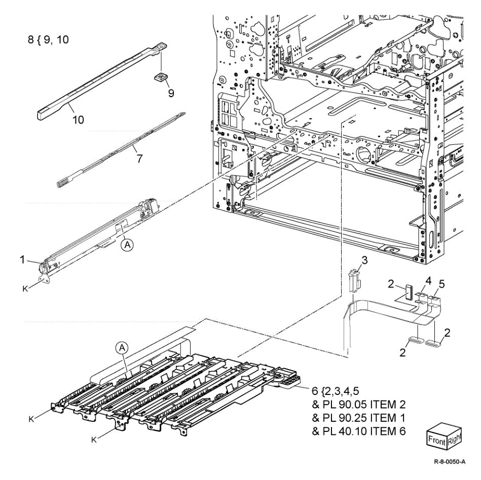 PL 60.05 LPH Module parts diagram - Xerox AltaLink B8145 / B8155 / B8170 / C8130