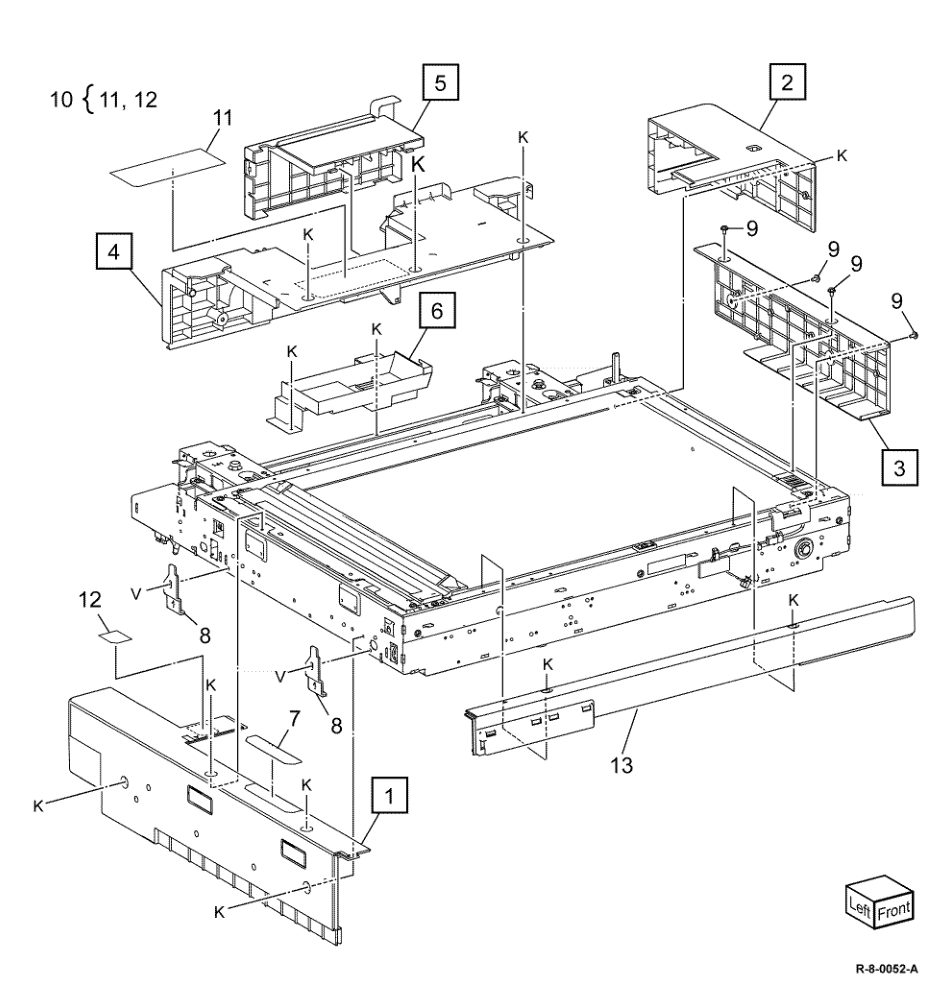 PL 60.10 Platen/IIT Cover (B8170) parts diagram - Xerox AltaLink B8145 / B8155 / B8170 / C8130