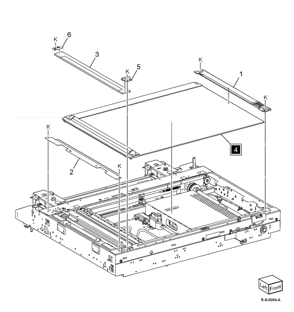 PL 60.15 Platen Glass (B8170) parts diagram - Xerox AltaLink B8145 / B8155 / B8170 / C8130