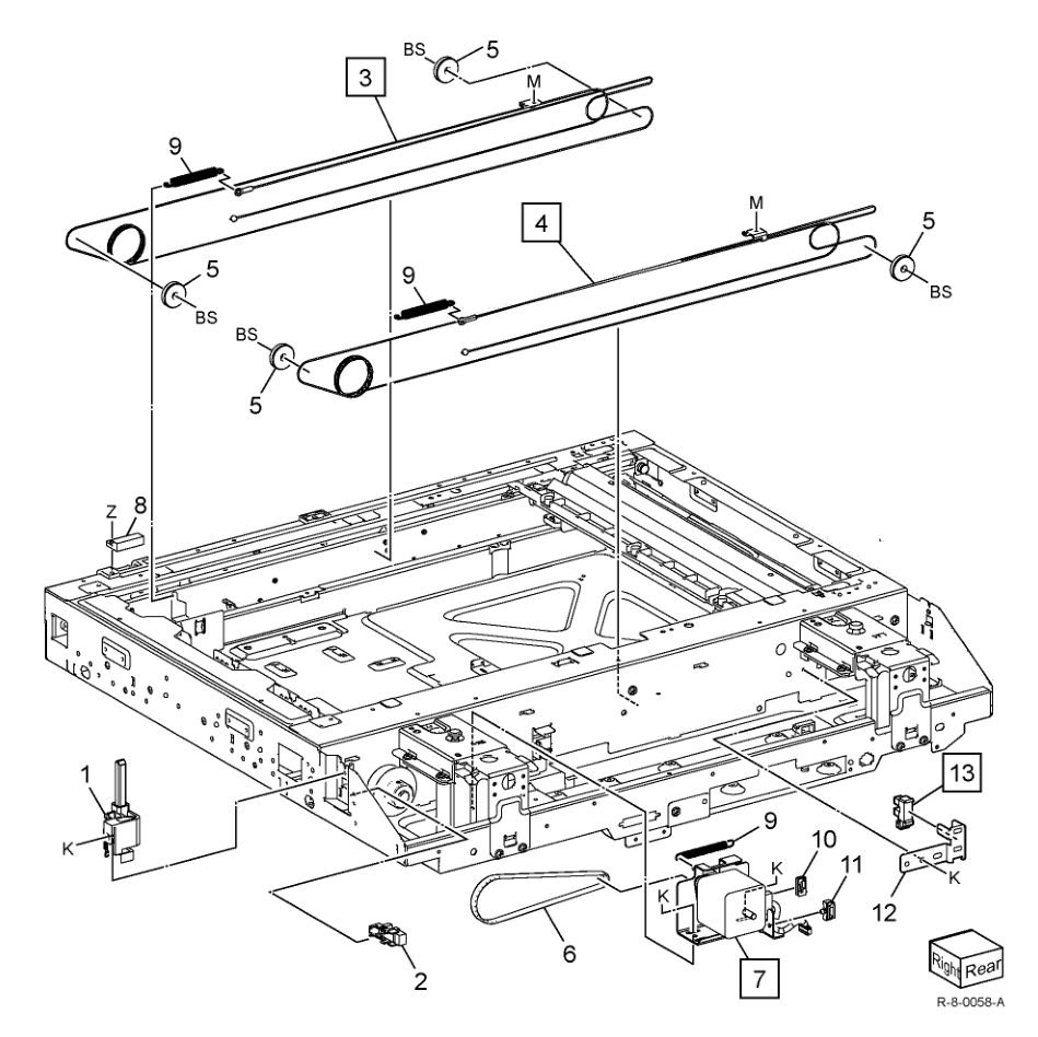 PL 60.25 Carriage Cable/Motor (B8170) parts diagram - Xerox AltaLink B8145 / B8155 / B8170 / C8130