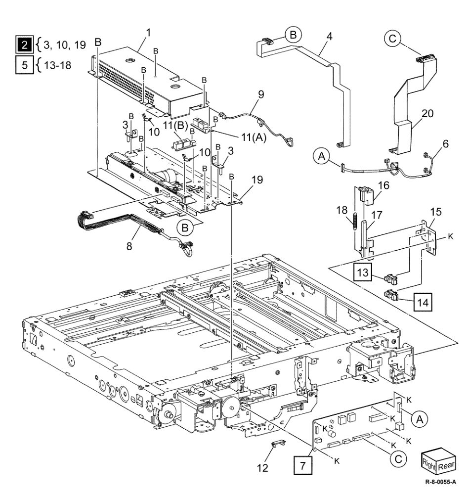 PL 60.45 CCD Lens (B8145/B8155) parts diagram - Xerox AltaLink B8145 / B8155 / B8170 / C8130