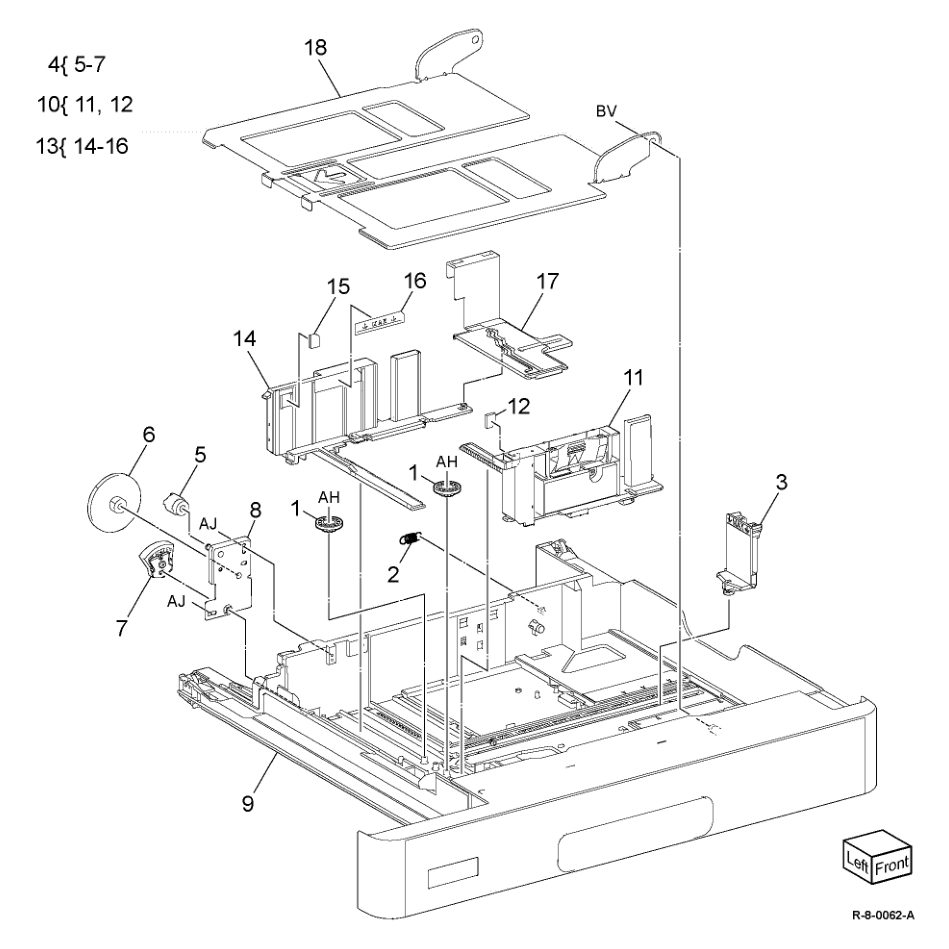 PL 70.10 Tray 1 Assembly parts diagram - Xerox AltaLink B8145 / B8155 / B8170 / C8130