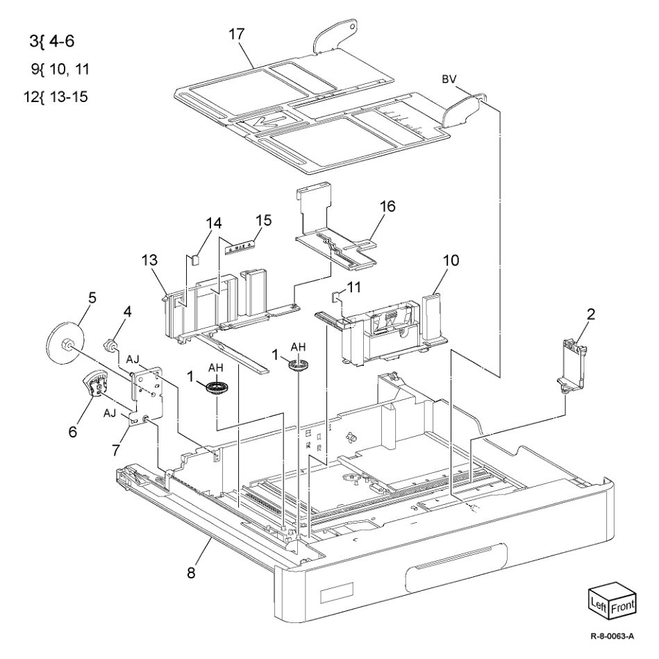 PL 70.15 Tray 2 Assembly parts diagram - Xerox AltaLink B8145 / B8155 / B8170 / C8130