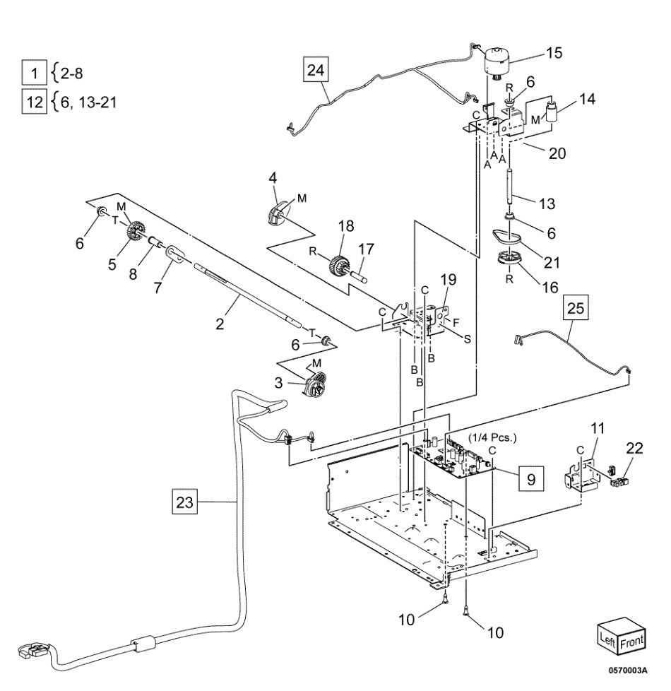 PL 70.3 Stacker Base Assembly (2 of 2) parts diagram - Xerox AltaLink B8145 / B8155 / B8170 / C8130