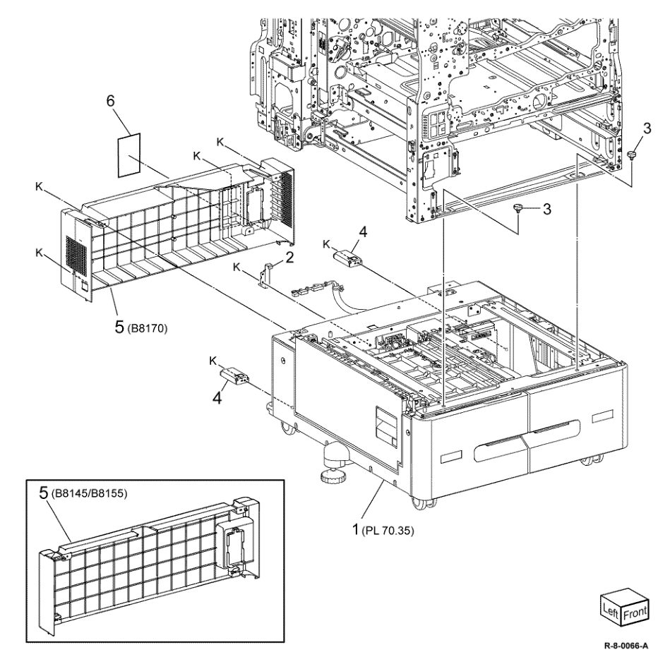 PL 70.30 TTM Components parts diagram - Xerox AltaLink B8145 / B8155 / B8170 / C8130